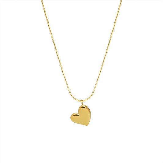 Simple Elegance: Gold Plated Heart Necklace - Women's Cold Wind Jewelry
