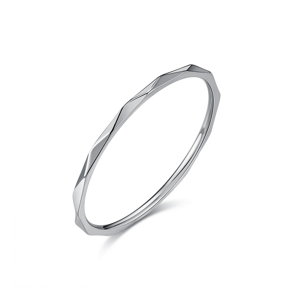 Planderful Titanium Ring Rhombus Style Stackable For Women Light Luxury Everyday Genie Jewelry