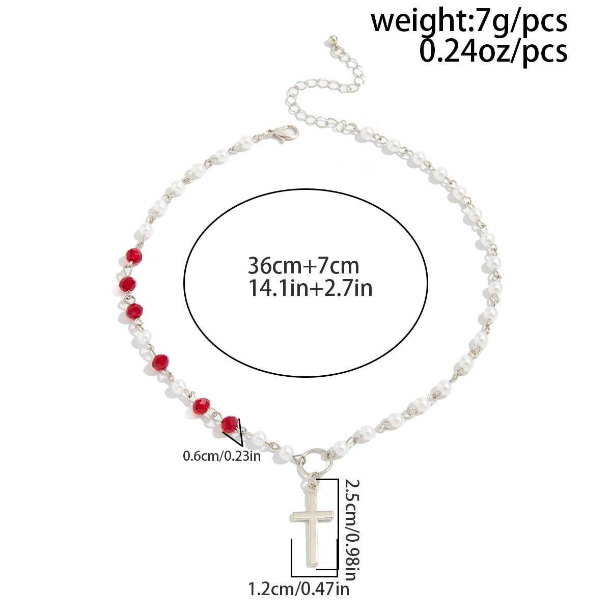 Gothic Crystal Cross Choker Necklace