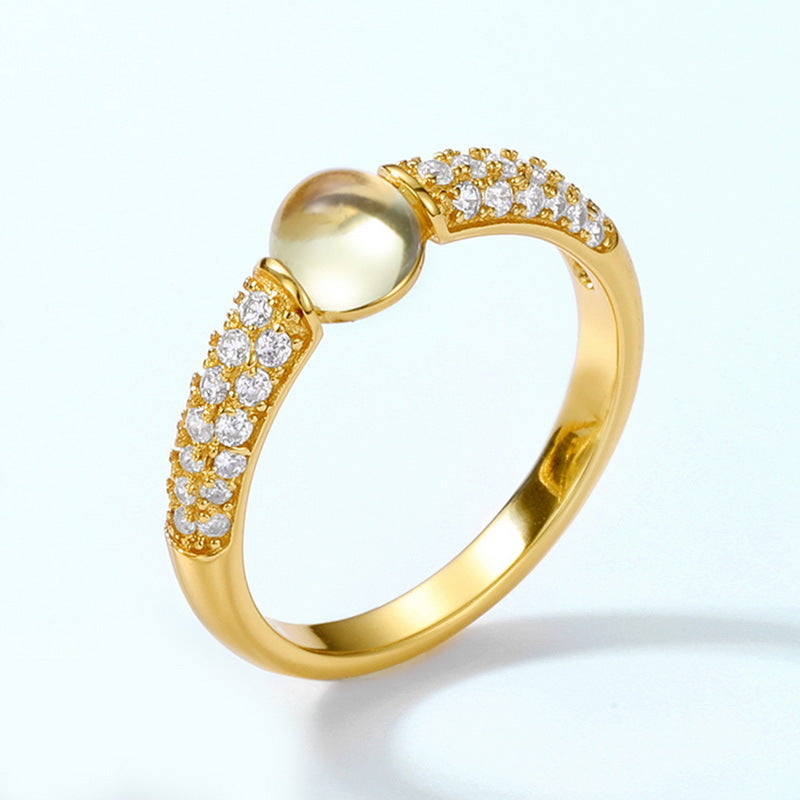 S925 Sterling Silver Colored Crystal Signature Ring