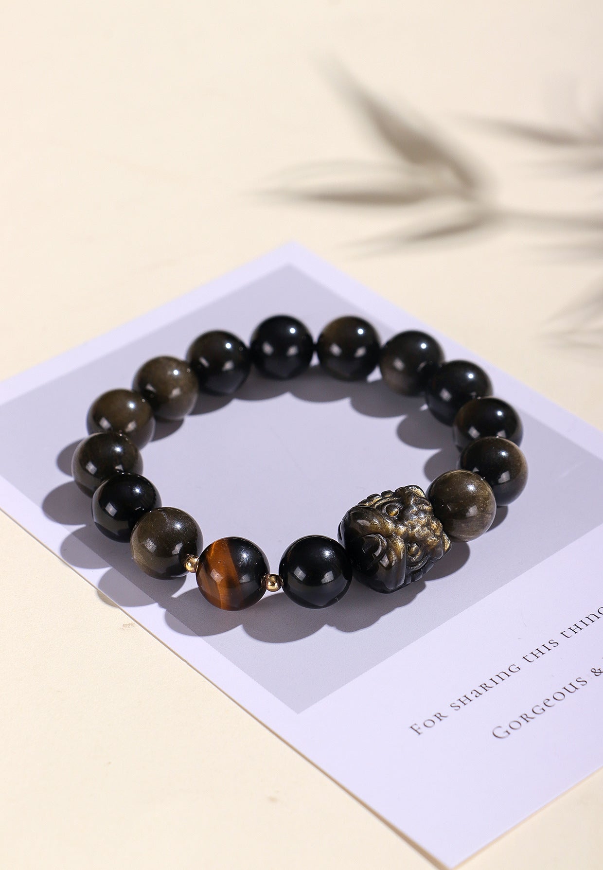Planderful Fortune's Favor Bracelet – Unique Obsidian and Tiger Eye Design