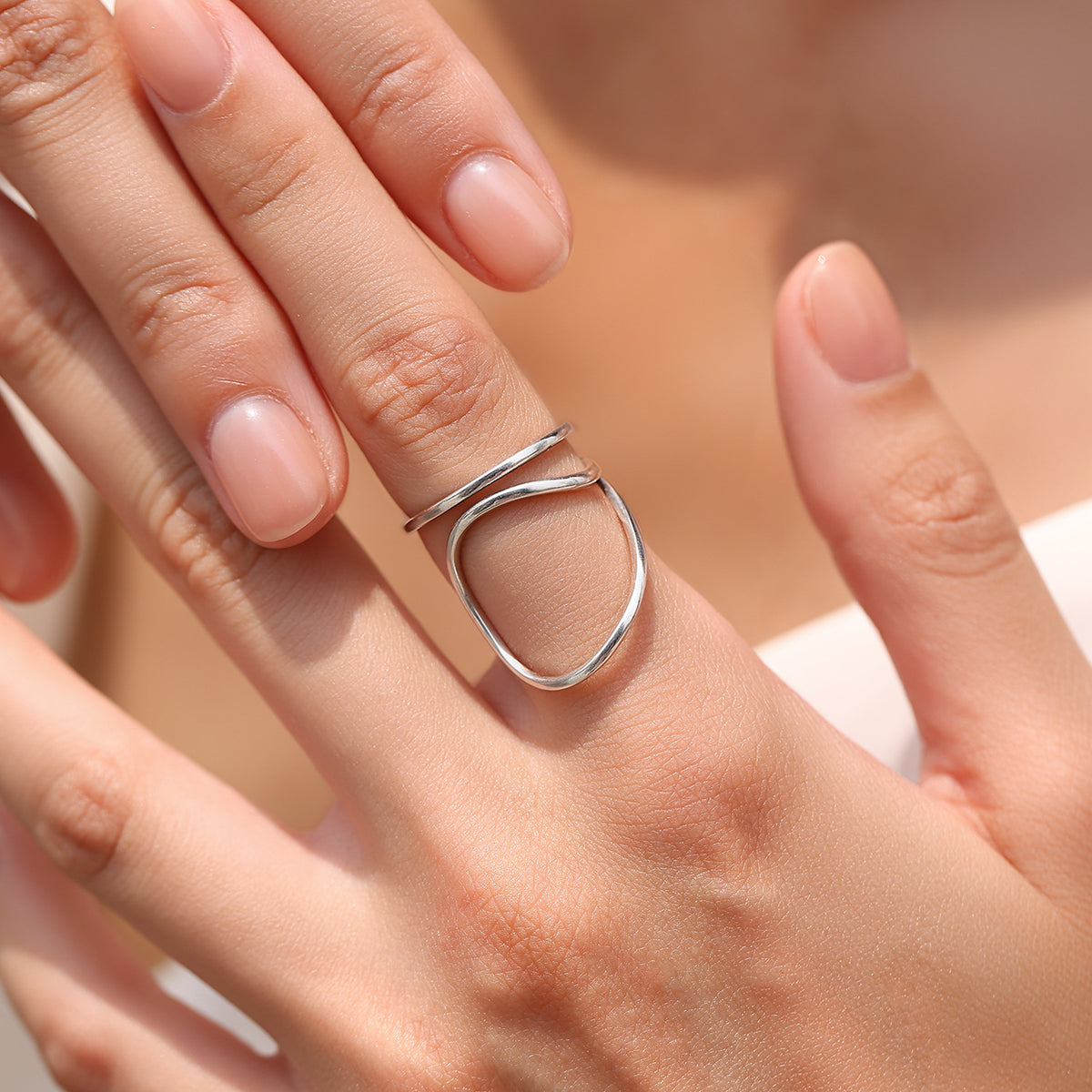 925 Sterling Silver Irregular Geometric Ring