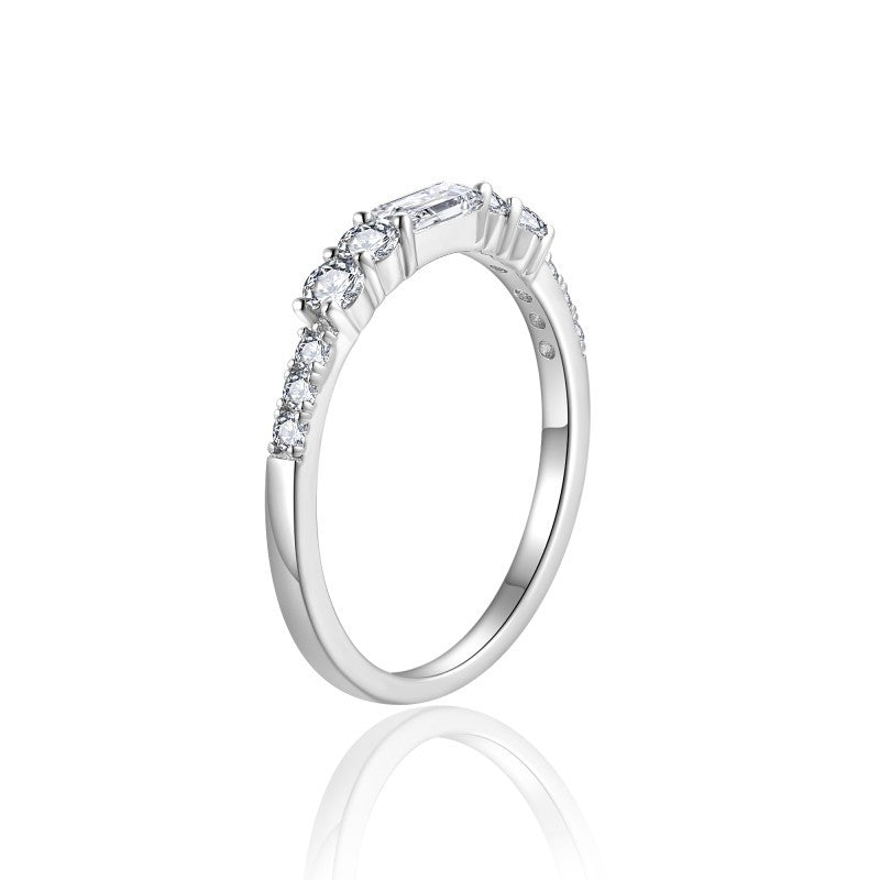 Planderful Moissanite Ring For Women S925 Silver Main Stone