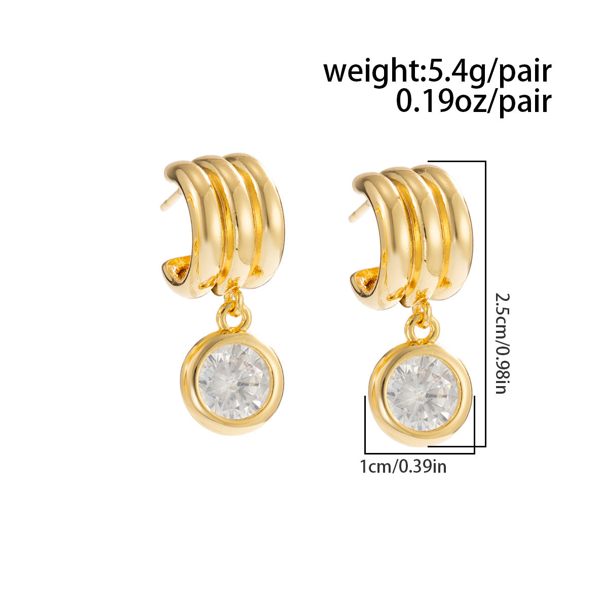 Planderful Vienna Verve Stainless Steel Zircon Ear Clip Cuff Earrings for Trendy Women Statement