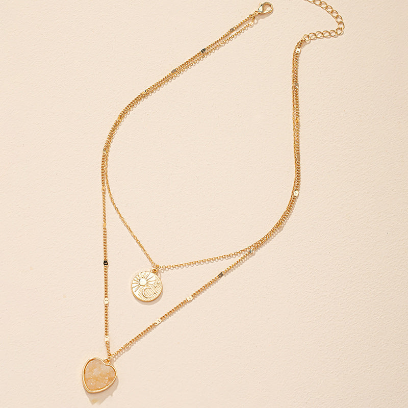 Chic Heart Pendant Necklace with Cross-Border Appeal