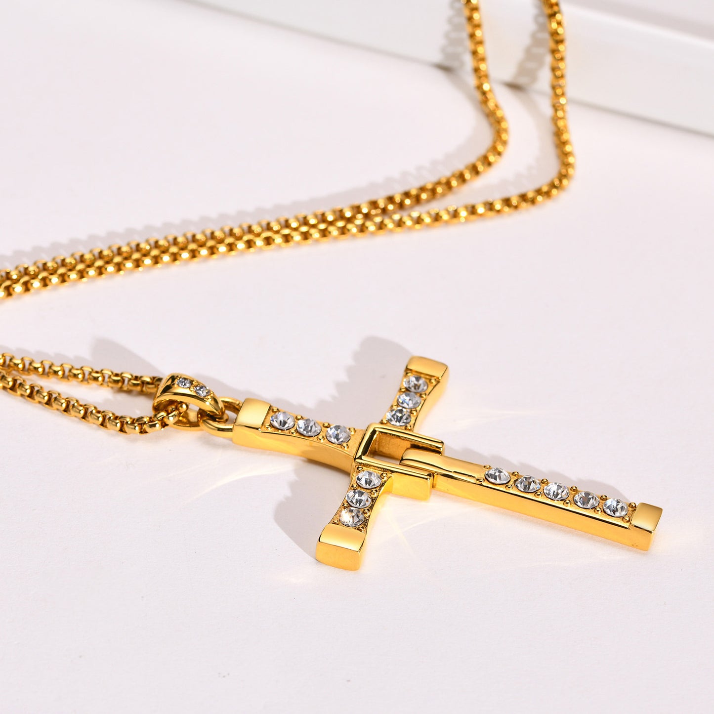 Cross-Border European And American Men's Jewelry Cross Pendant Necklace Zircon Hip-Hop Accessories For Men