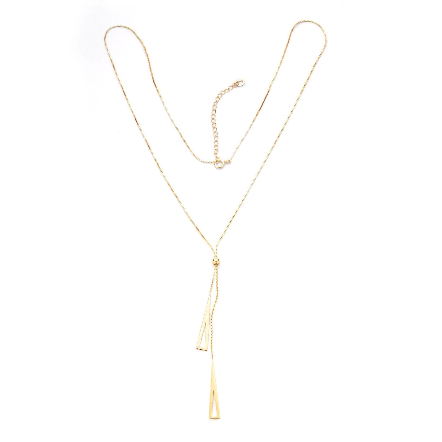 Japanese And Korean Sweater Chain Geometric Triangle Necklace Women's Wholesale 925 Silver Design