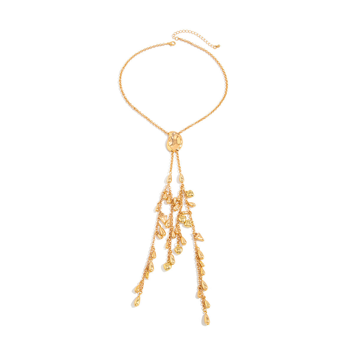 Heart & Teardrop Y-Shaped Pendant Necklace