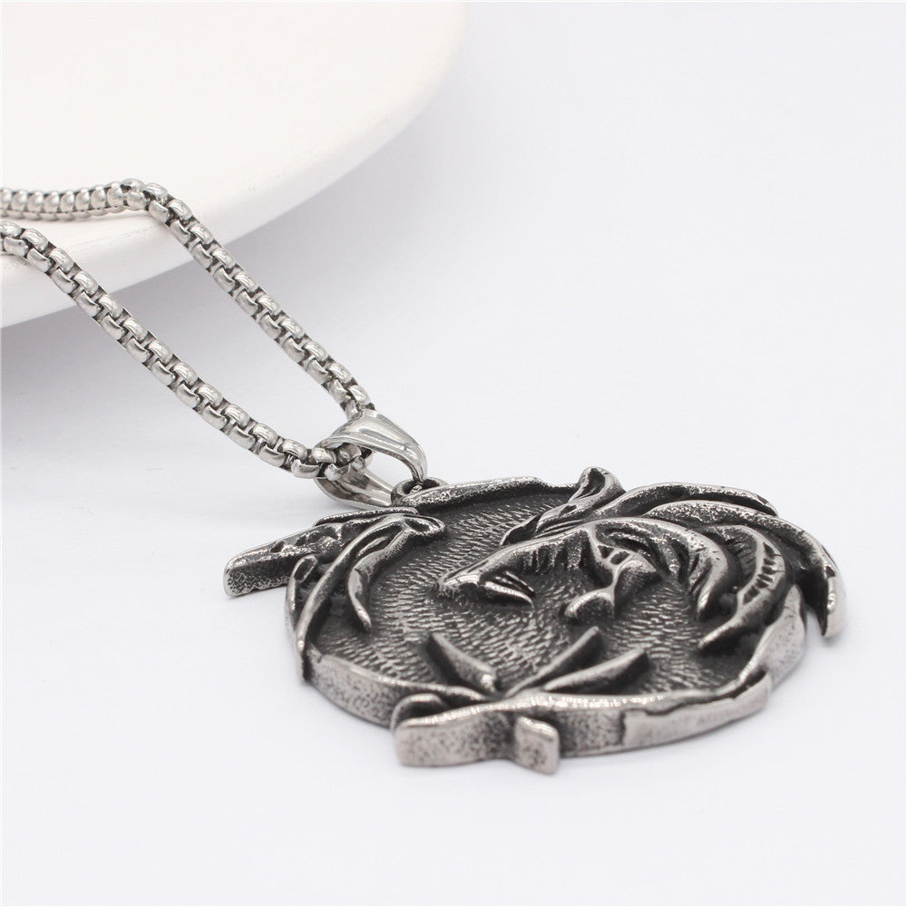Dragon Direwolf Pendant Titanium Steel Durable Unisex Protection Statement Jewelry Planderful Everyday Genie
