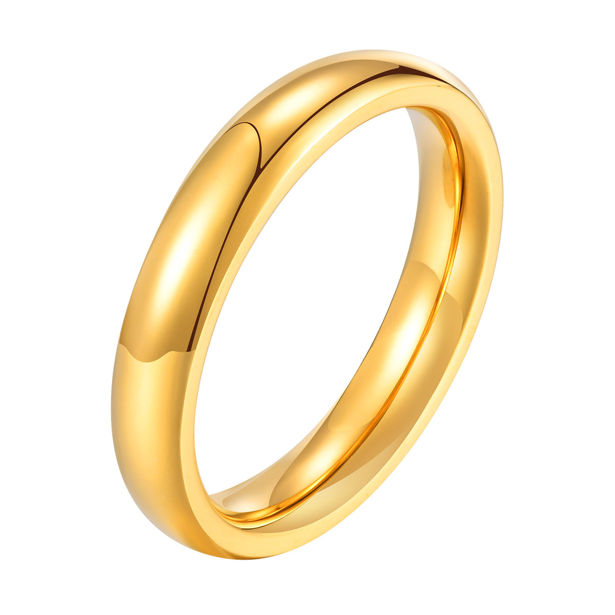 Stainless Steel Plain Ring Curved Gold Ladies