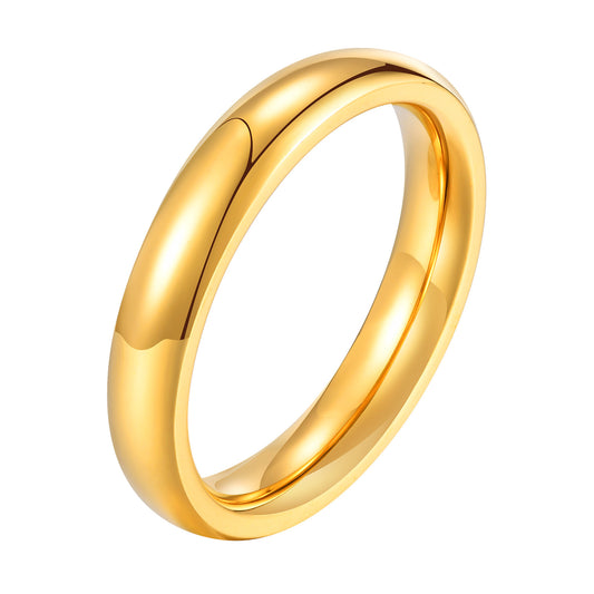 Stainless Steel Plain Ring Curved Gold Ladies