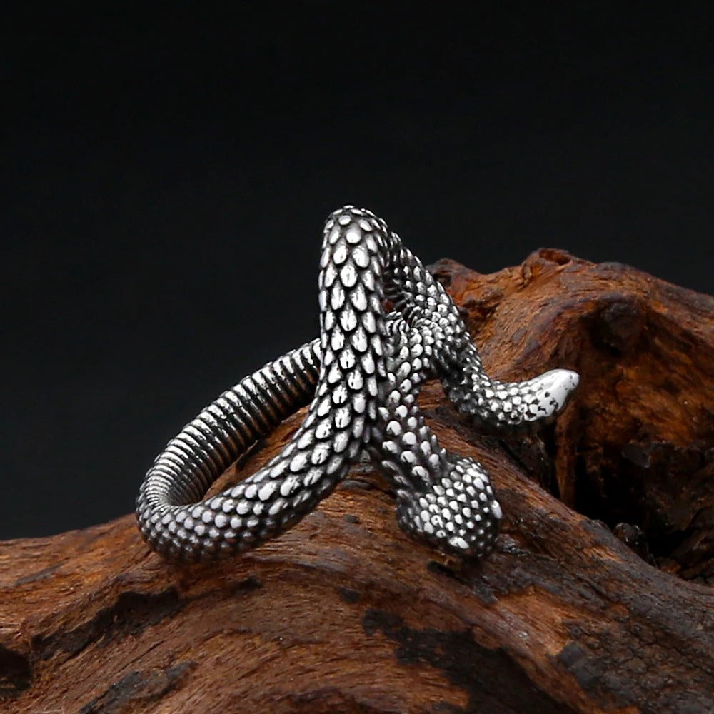 Punk Snake Stainless Steel Men's Ring