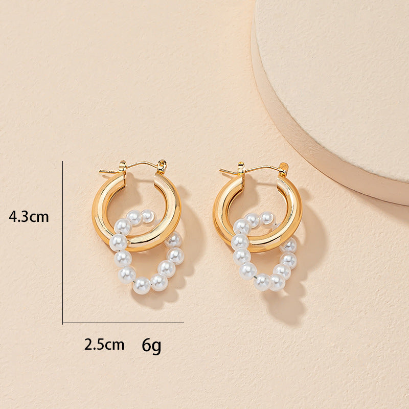 Geometric Pearl Earrings - Elegant and Minimalist Vienna Verve Collection