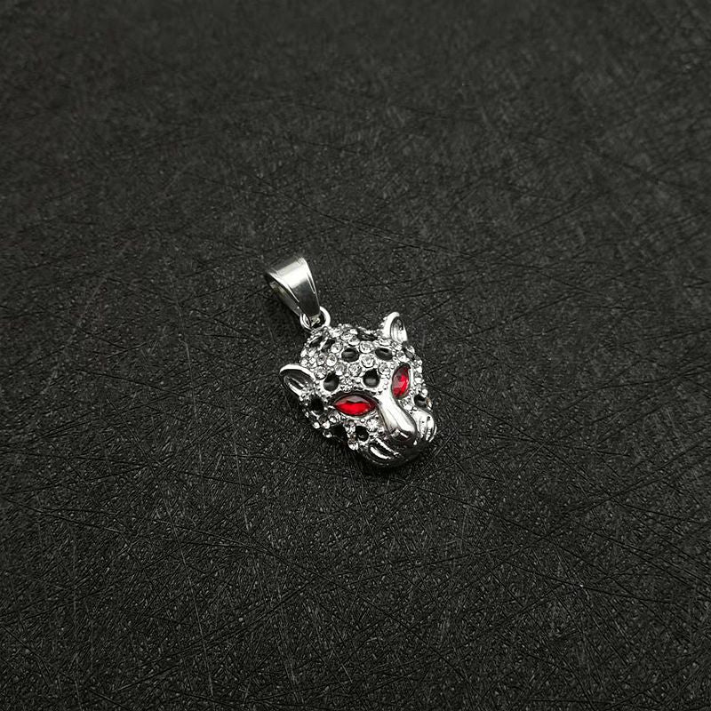Zircon Necklace - Statement Hip Hop Leopard Head Pendant In Gold Plated Stainless Steel