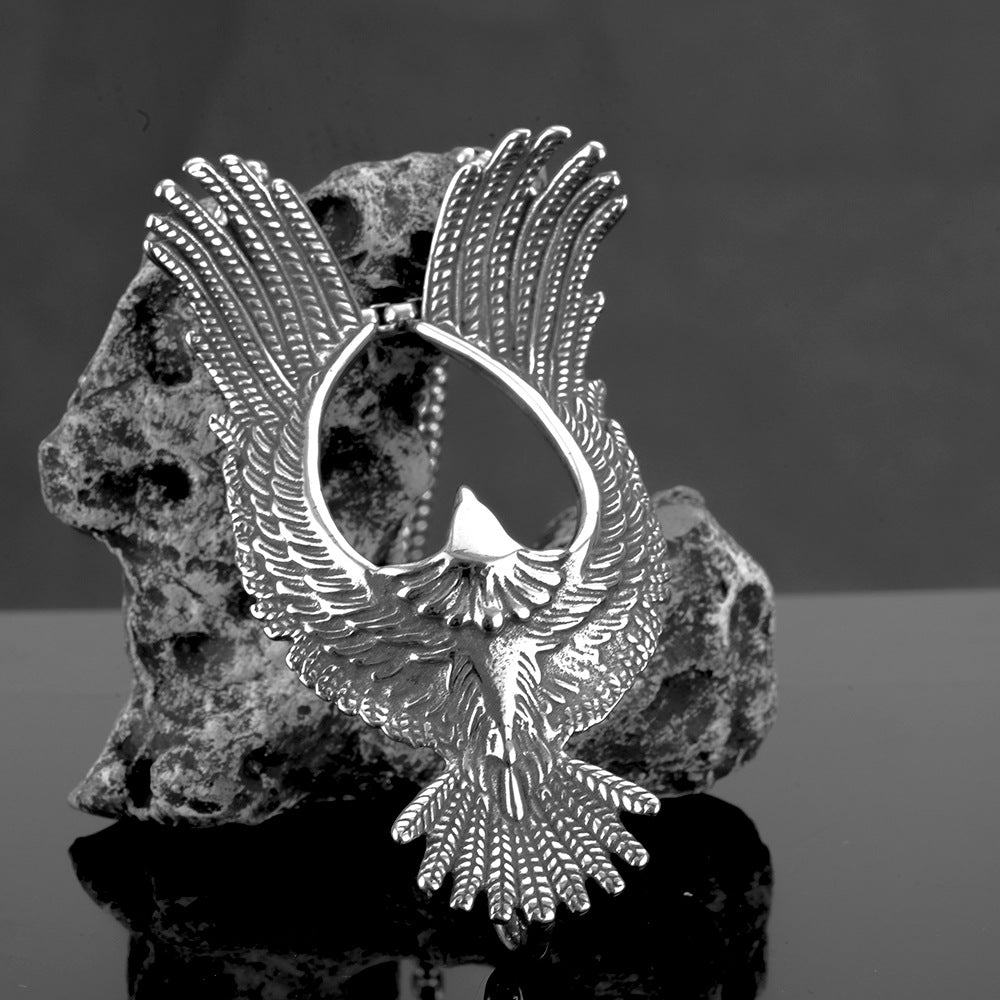 European and American Jewelry Stainless Steel Men's Eagle Pendant Necklace