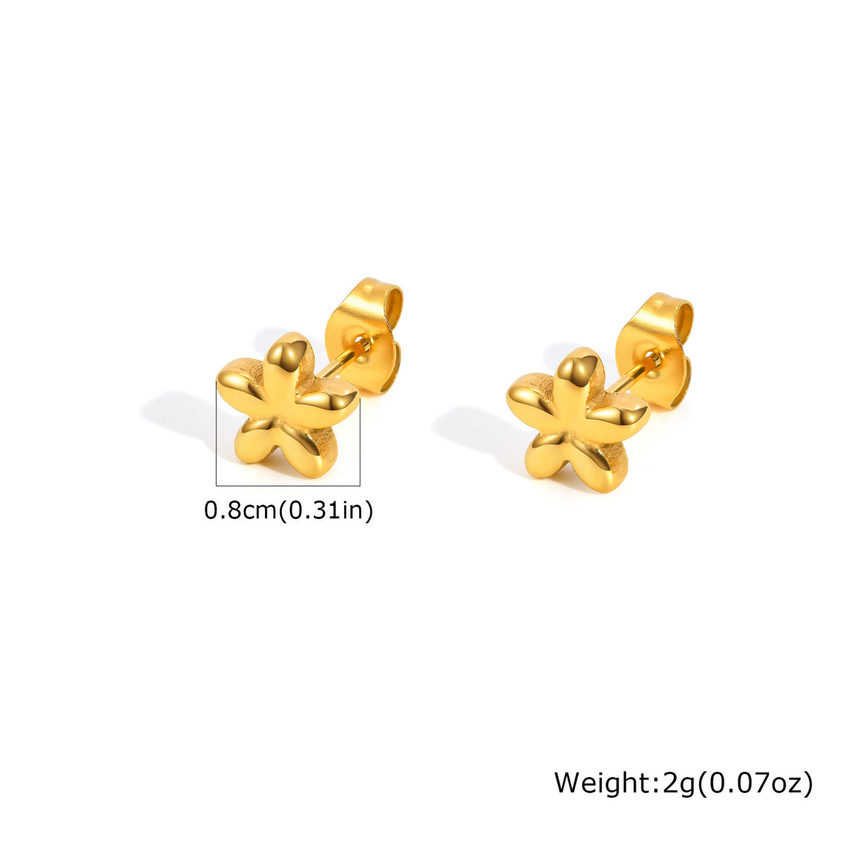 Stainless Steel Floral Gold-Plated Earrings