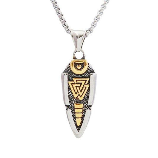 Titanium Steel Viking Arrow Pendant Necklace for Men