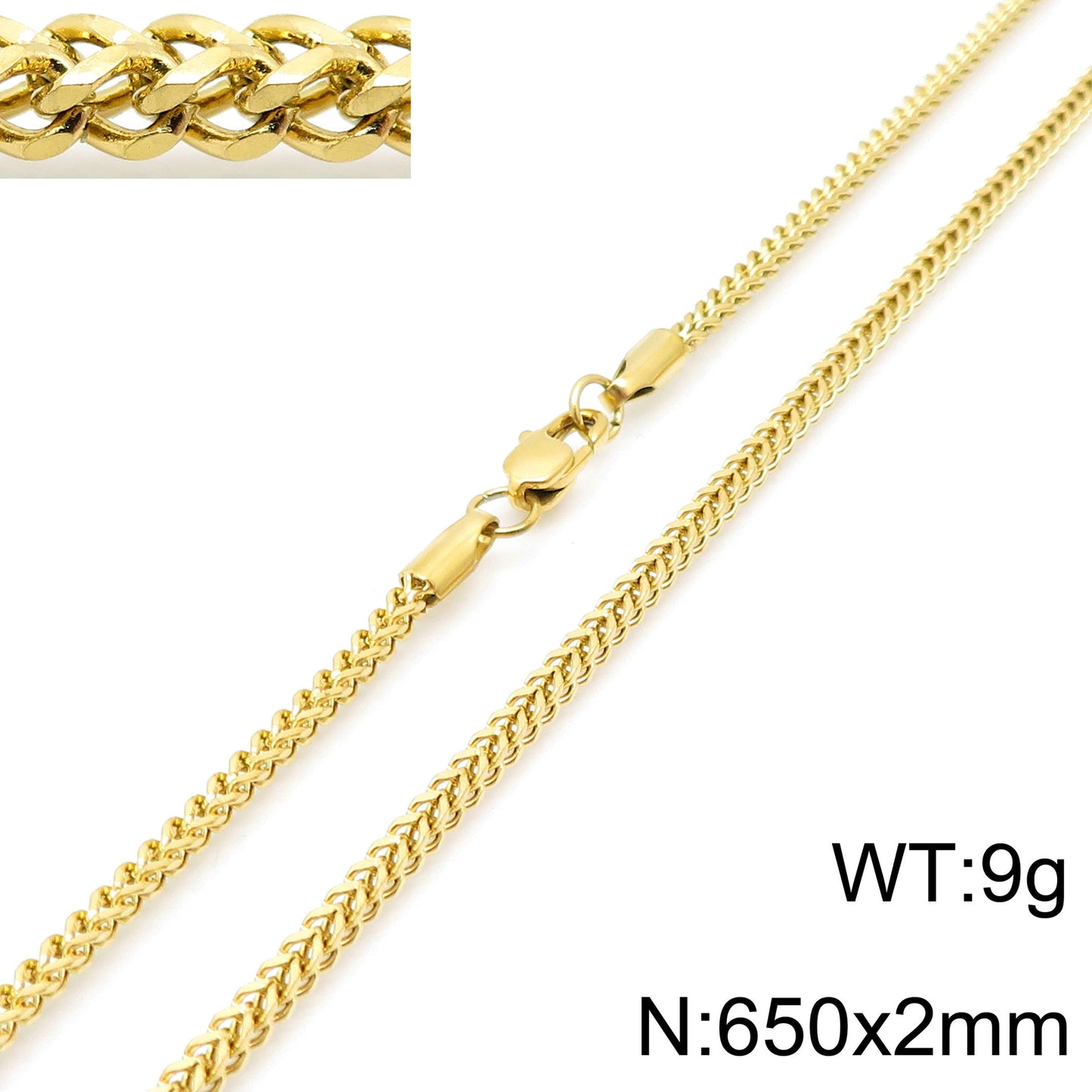 Planderful Keel Chain Necklace Unisex Gold Plated Bold