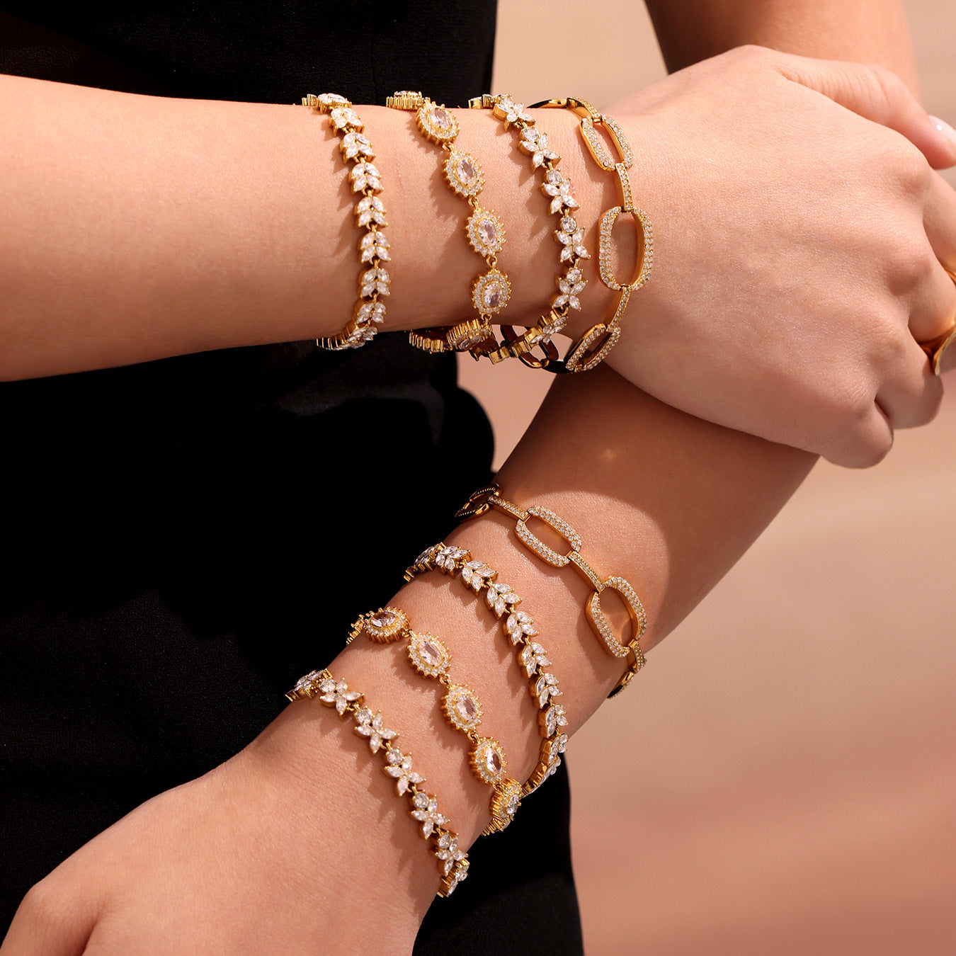 Planderful Everyday Zircon Four Leaf Stainless Bracelet Gift