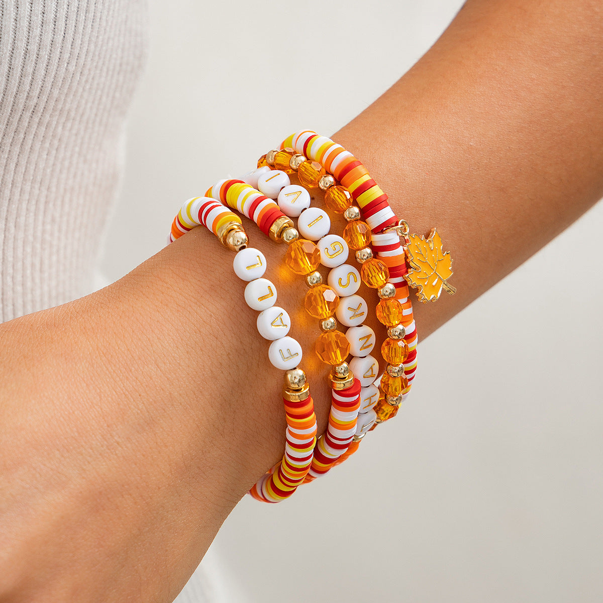 Planderful Thanksgiving Turkey Pendant Bracelet Personalized Letter Pumpkin Gift For Women