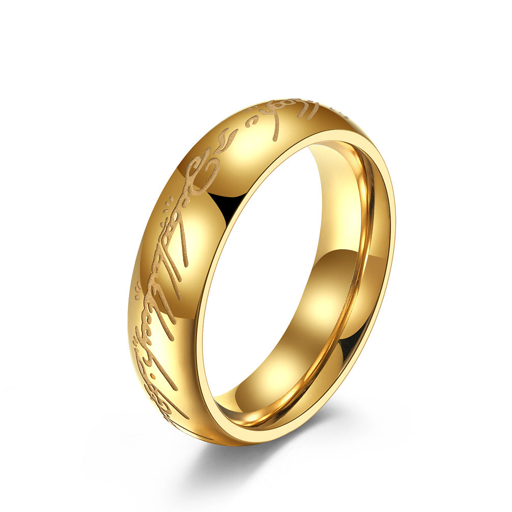 Planderful Lord Of The Rings Ring For Fans Stainless Steel Luminous Everyday Genie Jewelry