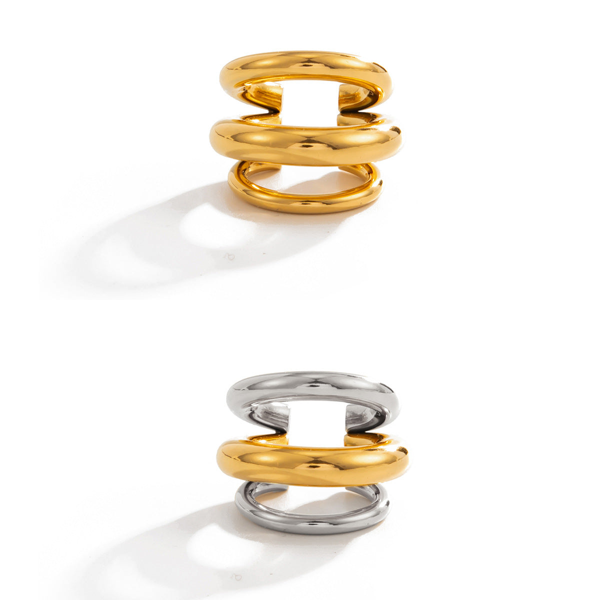 Planderful Vienna Verve Clip On Earrings Non Piercing Light Sensitive Geometric Ring Statement For Fashion Fans
