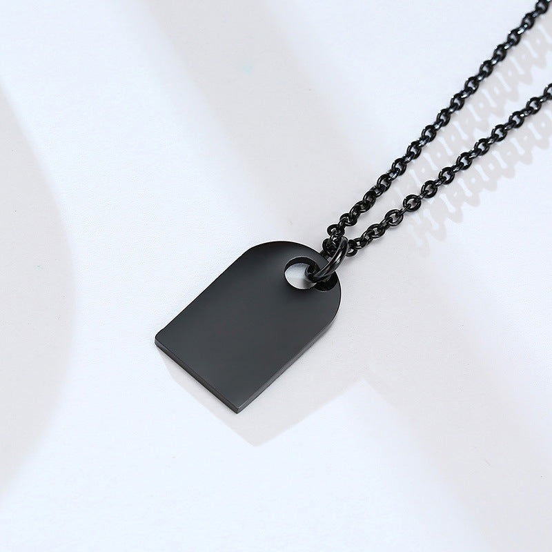 Stainless Steel Bare Body Geometric Pendant Steel Color Necklace