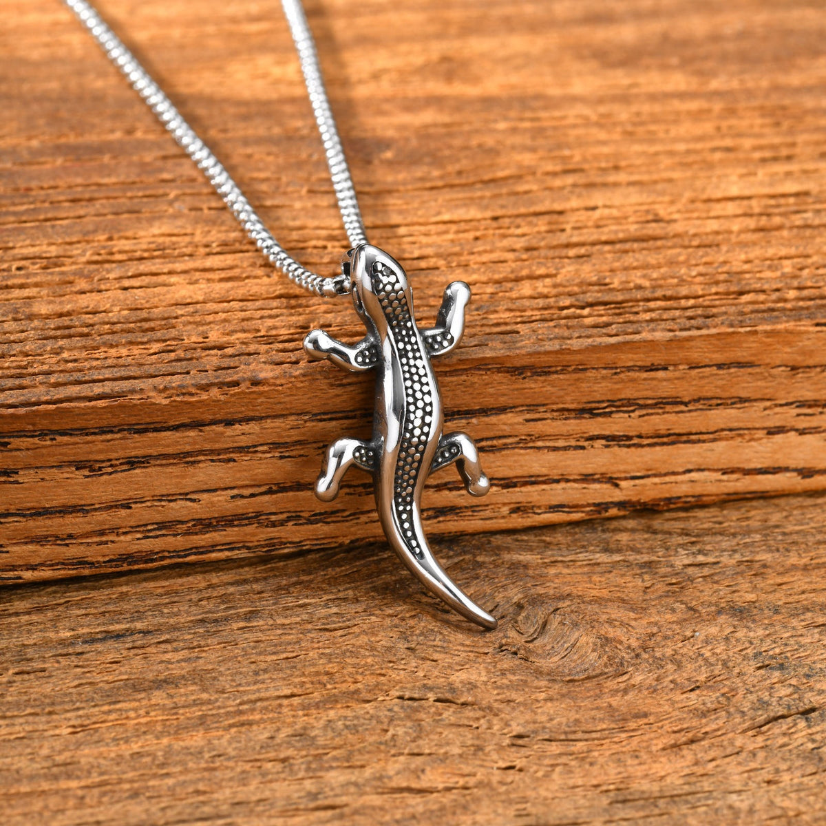 Gecko Lizard Cool Sa Stainless Steel Pendant for Men