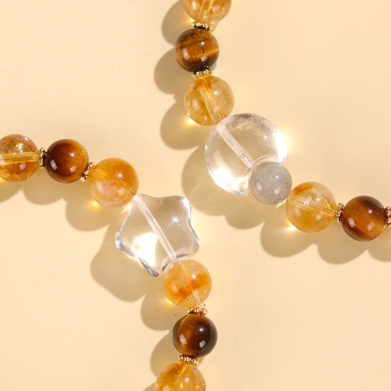 Planderful Fortune's Favor Bracelet – Natural Huangta Crystal Beads for Good Luck