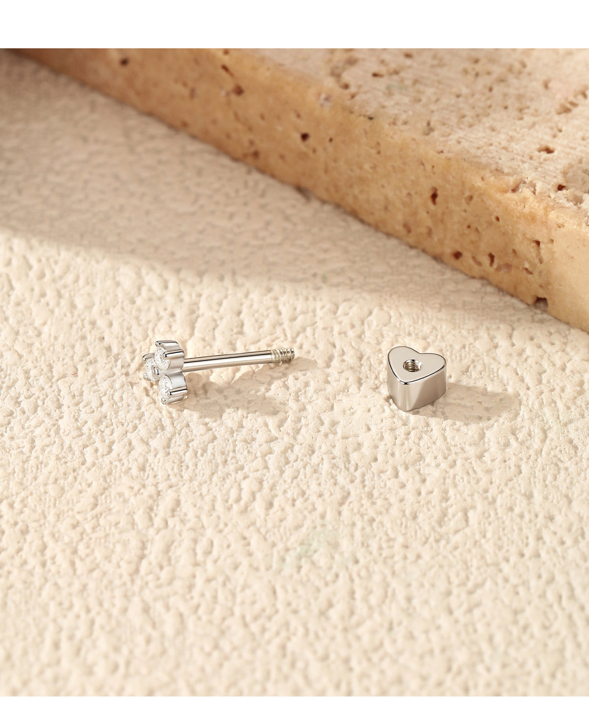 925 Sterling Silver Unisex Moissanite Threaded Stud