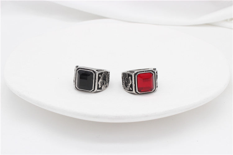Planderful Dragon Zircon Titanium Steel Ring For Unisex Personalization Bold Retro Punk Style Protection