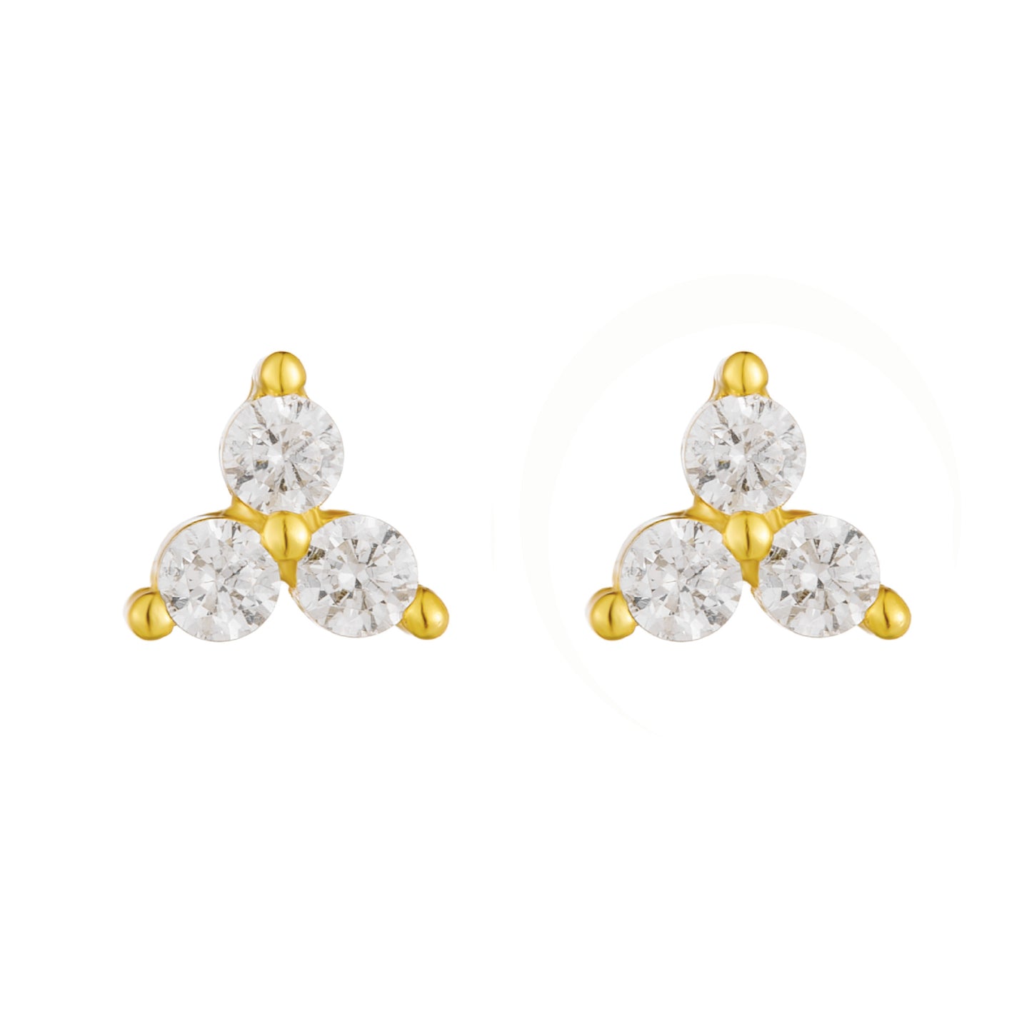 European and American Cross-Border S925 Sterling Silver Zircon Stud Earrings Light Luxury Floral Geometric Design