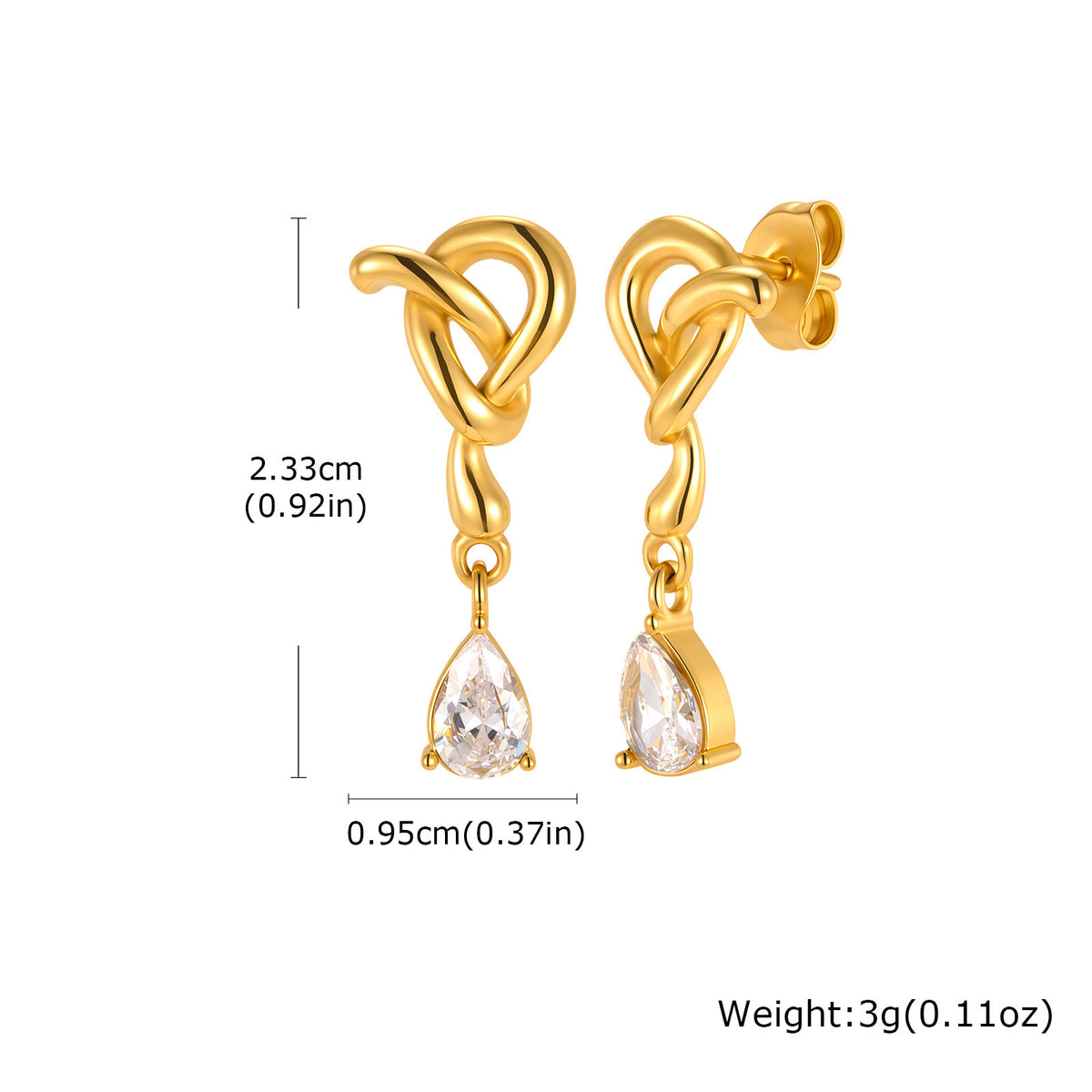 Stainless Steel Zircon Earrings