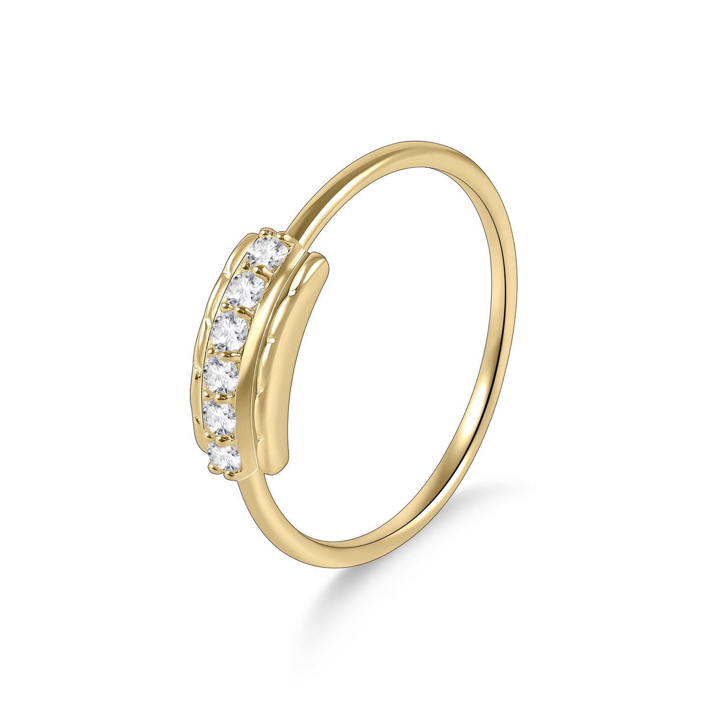 European And American Style Ring S925 Sterling Silver Inlaid With Moissanite Golden Dawn Series Gold Ring