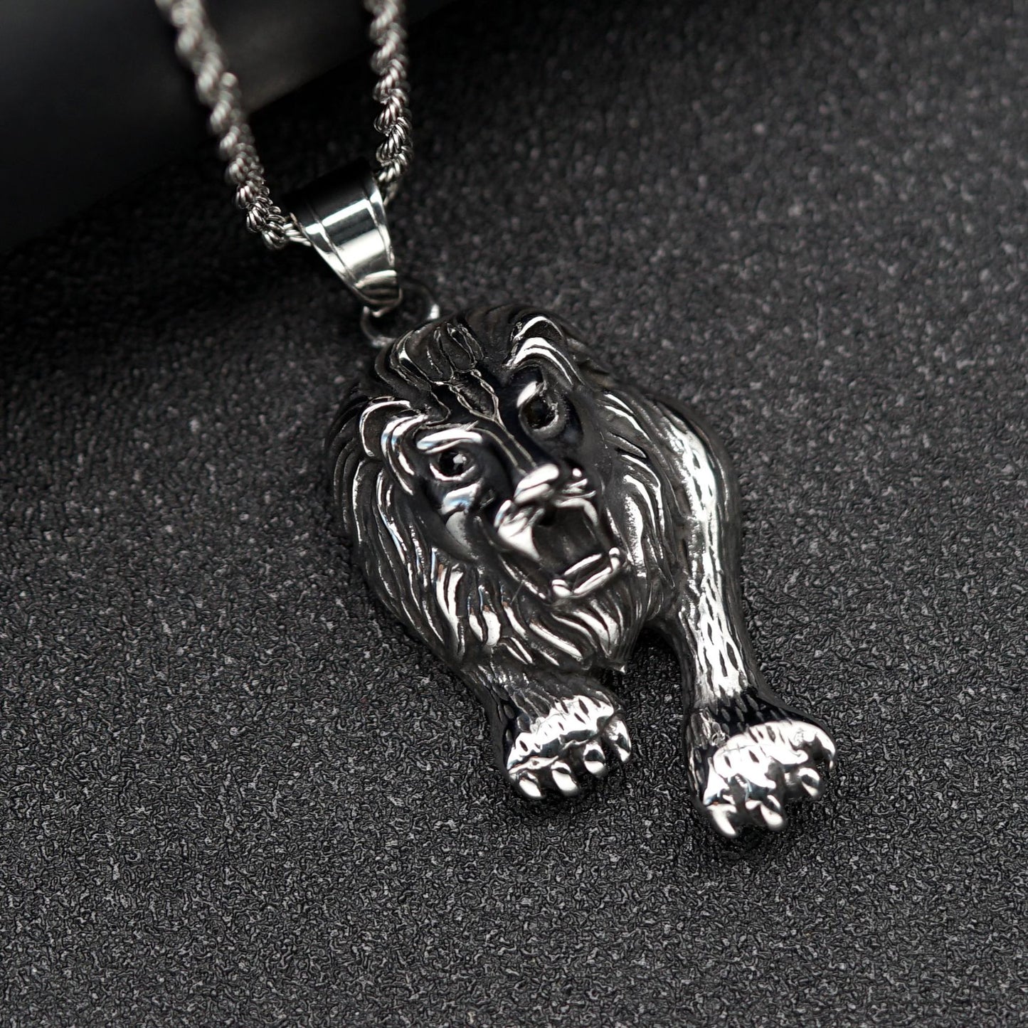 Steel Necklace - Vintage Lion Head Necklace