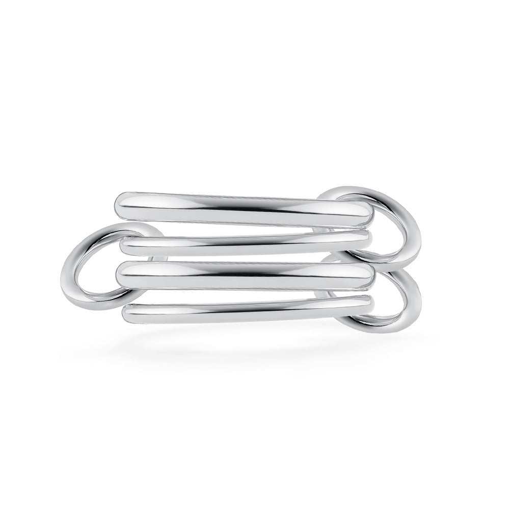 Planderful Stacked Ring For Women Four Layer Stainless Steel 18K Gold Plated Elegant Look