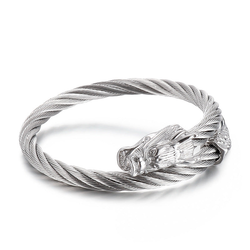 Punk Vacuum Electroplated 18k – Single Weiya Line Dragon Head Bracelet