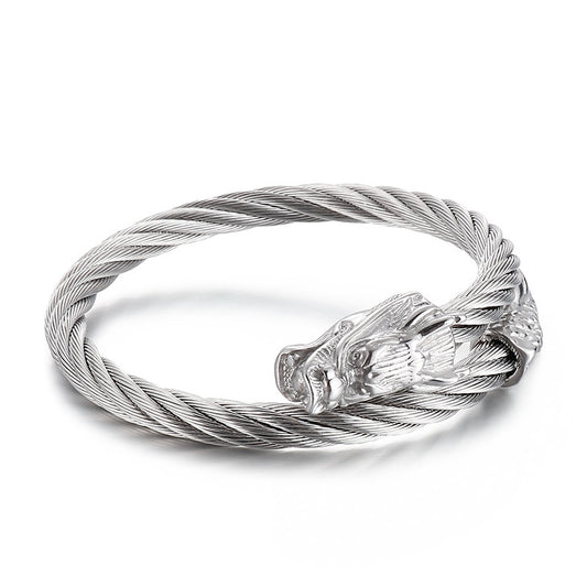 Punk Vacuum Electroplated 18k – Single Weiya Line Dragon Head Bracelet