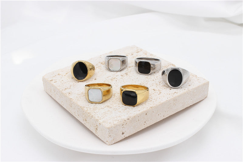 Planderful Everyday Genie Steel Index Finger Ring Unisex Glossy Korean Style Protection Statement