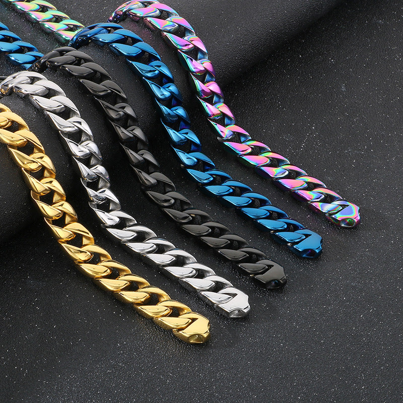 Planderful 15mm Titanium Steel Cuban Chain Necklace For Men