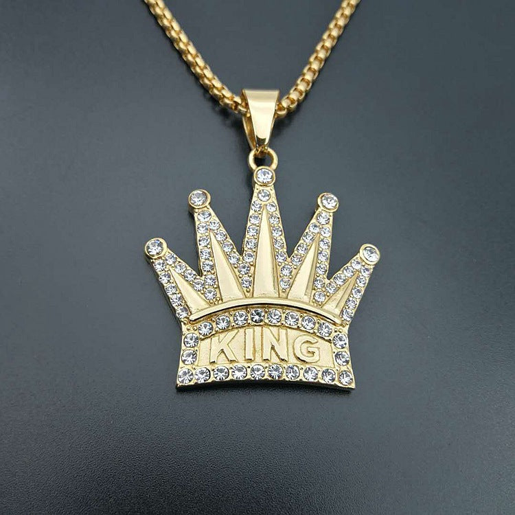 Zircon Necklace - Statement Crown Pendant