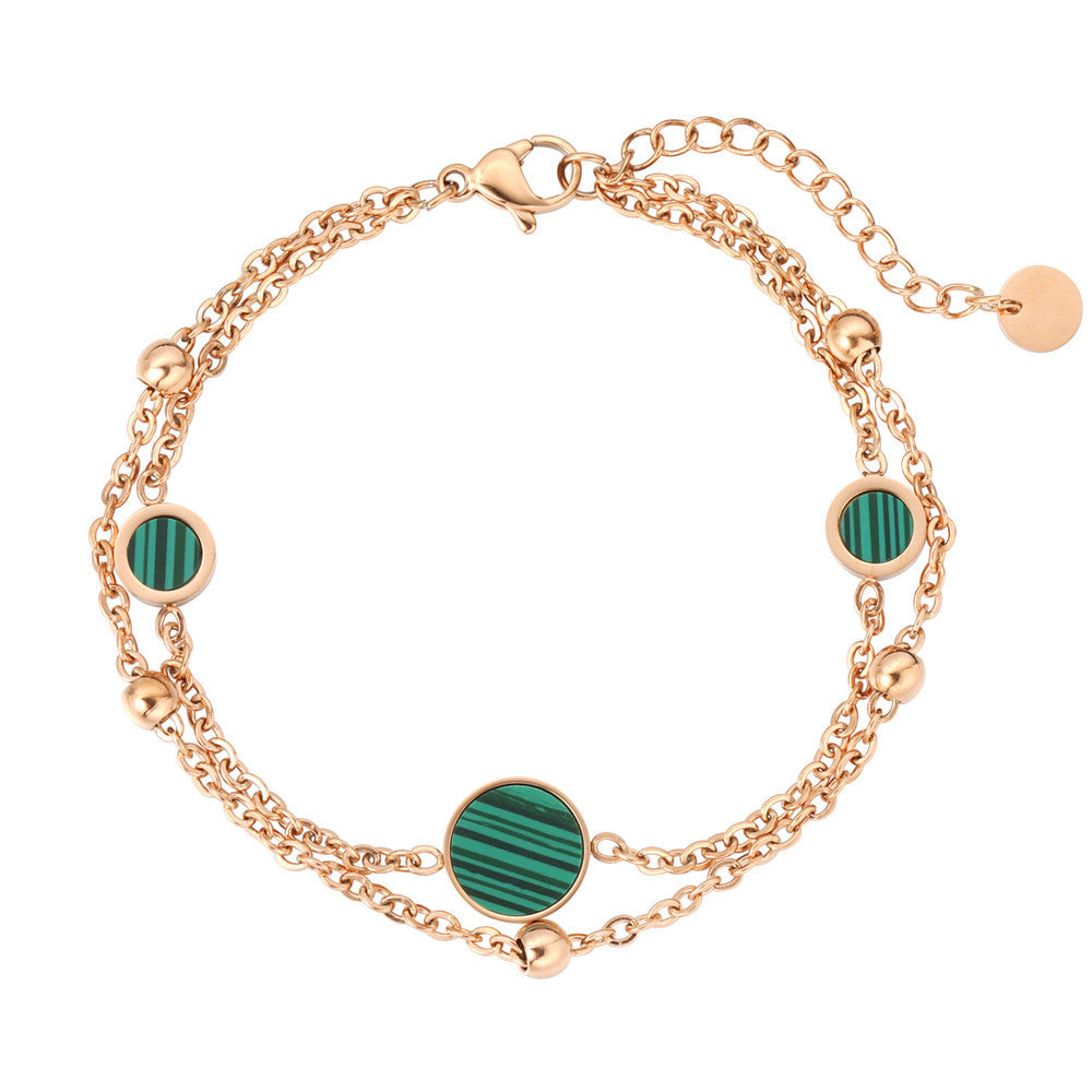 Planderful Peacock Blue Double Layer Bracelet For Women Elegant Statement Accessory Everyday Genie Collection