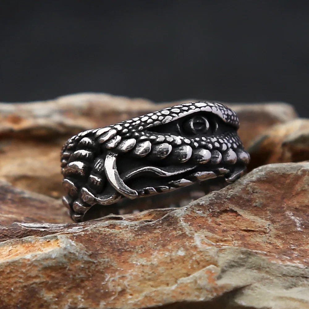 Punk Dragon Evil Eye Stainless Steel Men's Ring