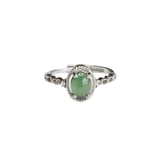 Icy Blue Jadeite Twisted Claw-Set Ring