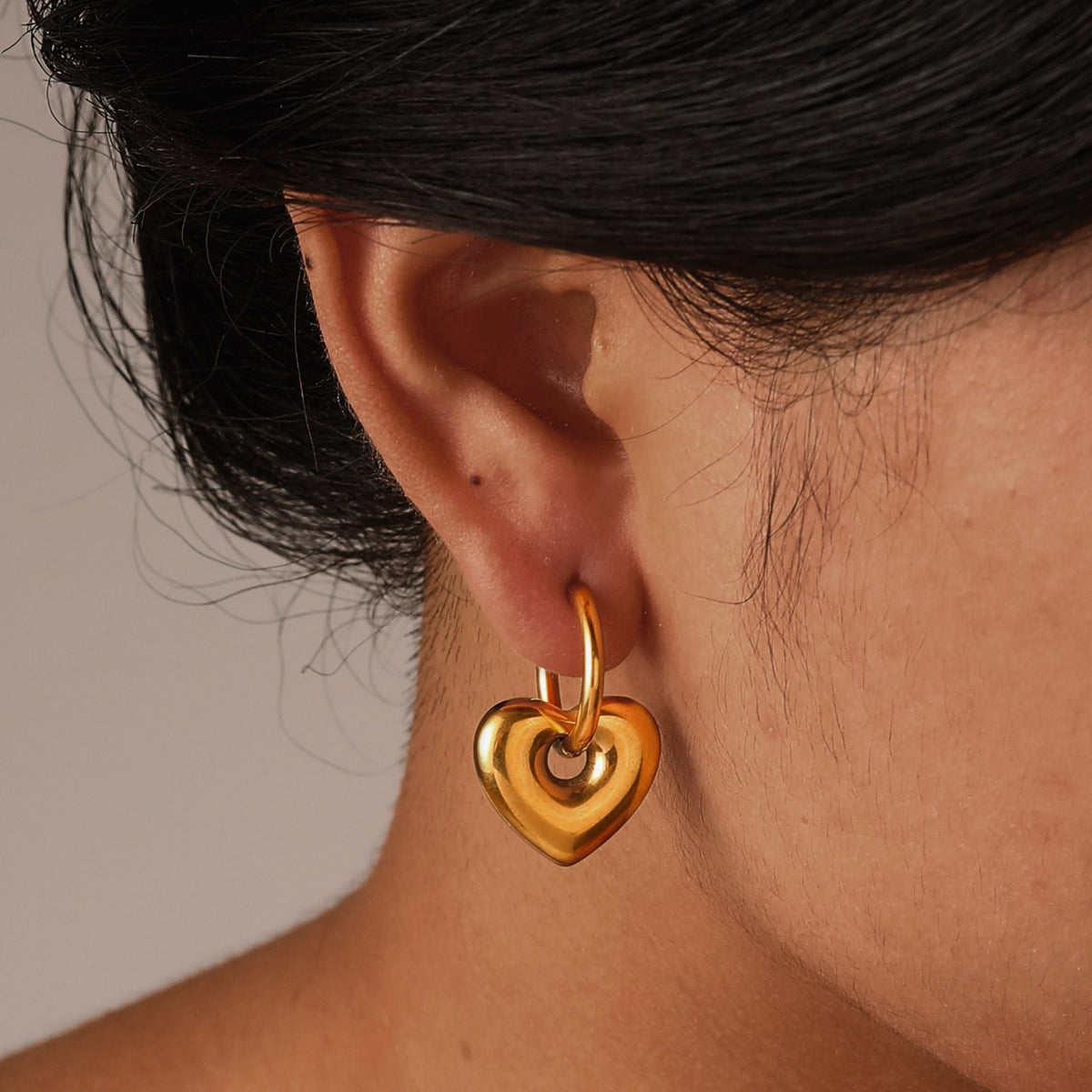 Sculptural Charm Hoop Earrings — Three Designs