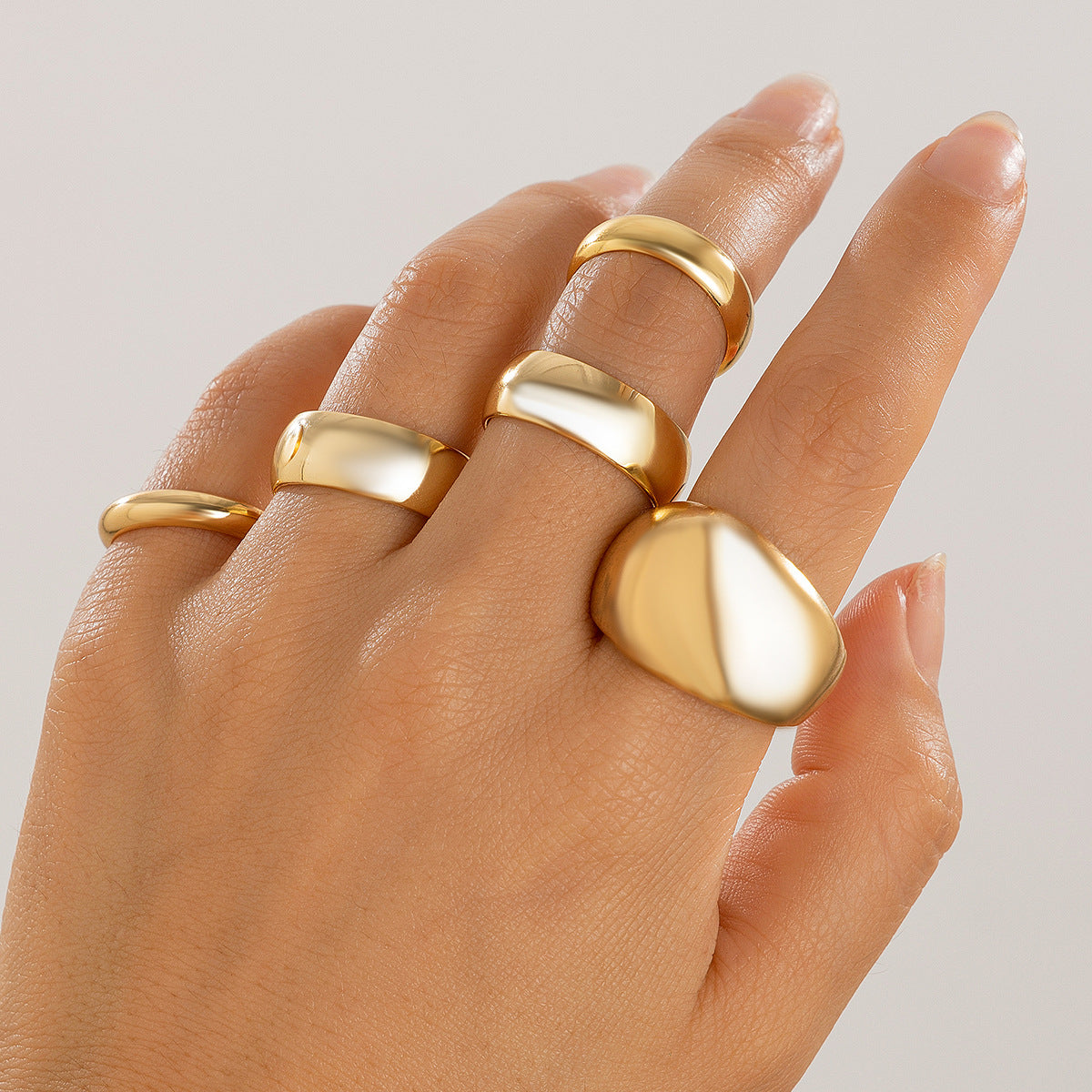 Planderful Vienna Verve Geometric Metal Ring For Fashion Forward Adults With Irregular Lava Texture