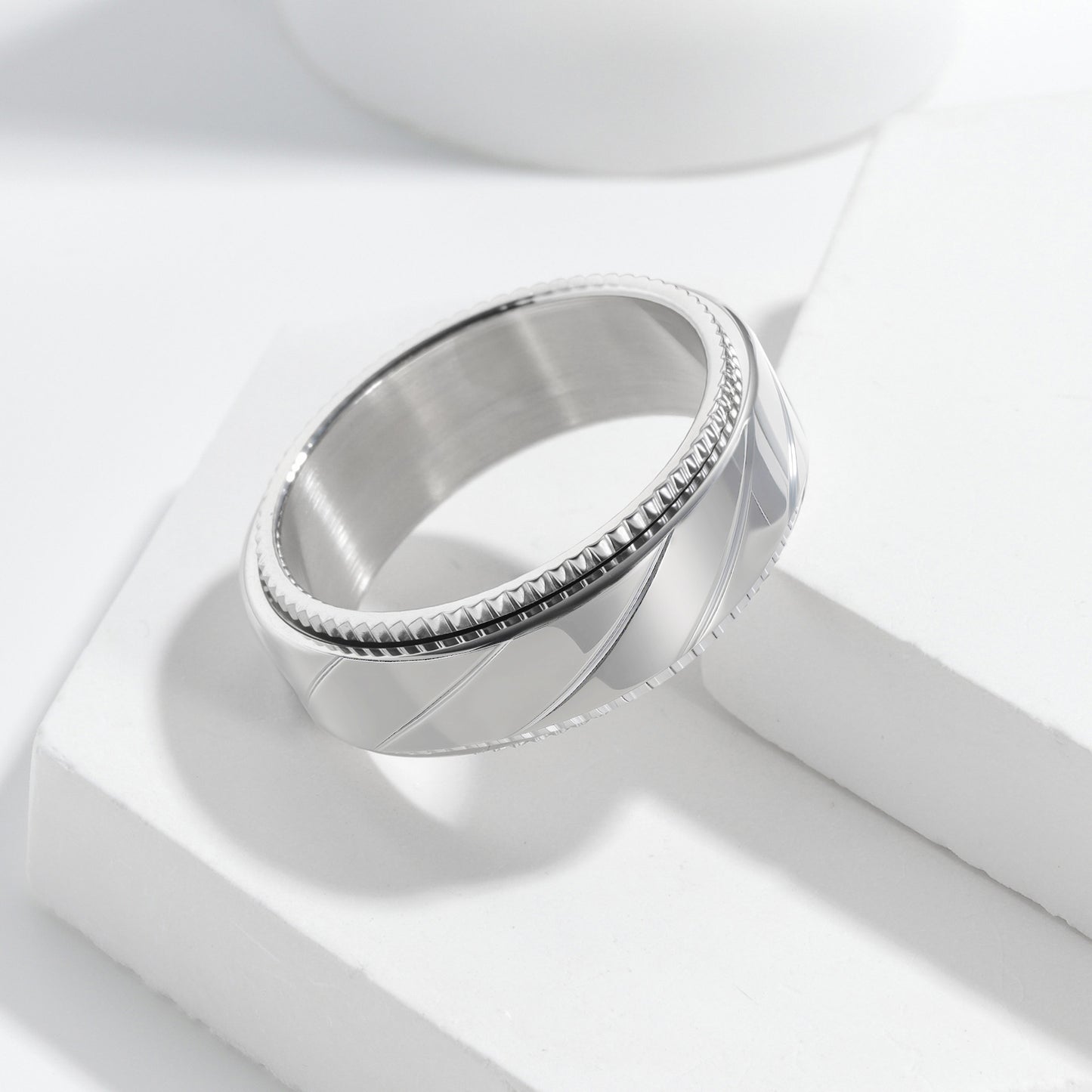 Planderful Titanium Steel Ring For Men Punk Style Collection