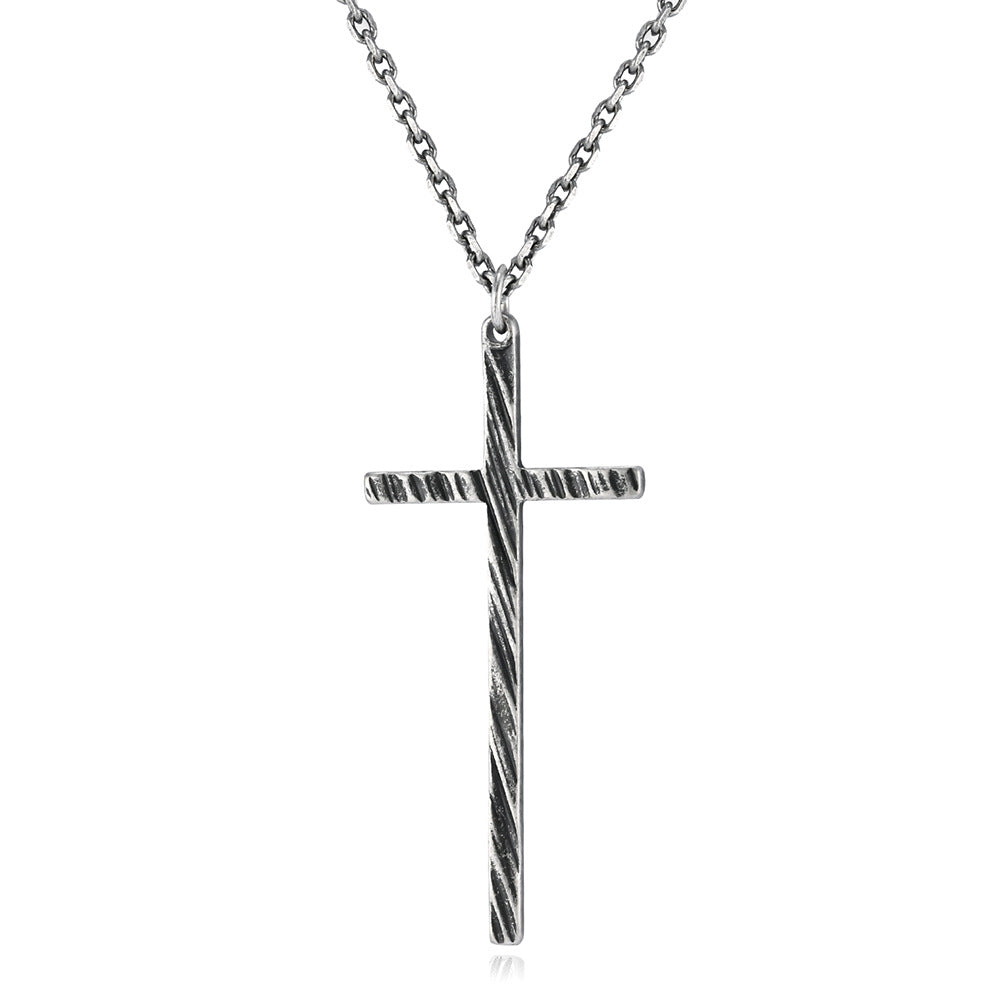 Planderful Cross Necklace Titanium Steel Unisex Retro Pendant Timeless Versatile Everyday Genie Collection