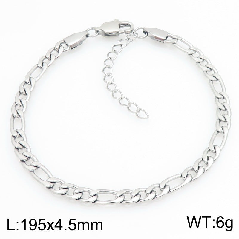Figaro Titanium Steel Bracelet – Daily Unisex Neutral Wind Element Chain Nk Chain Bracelet