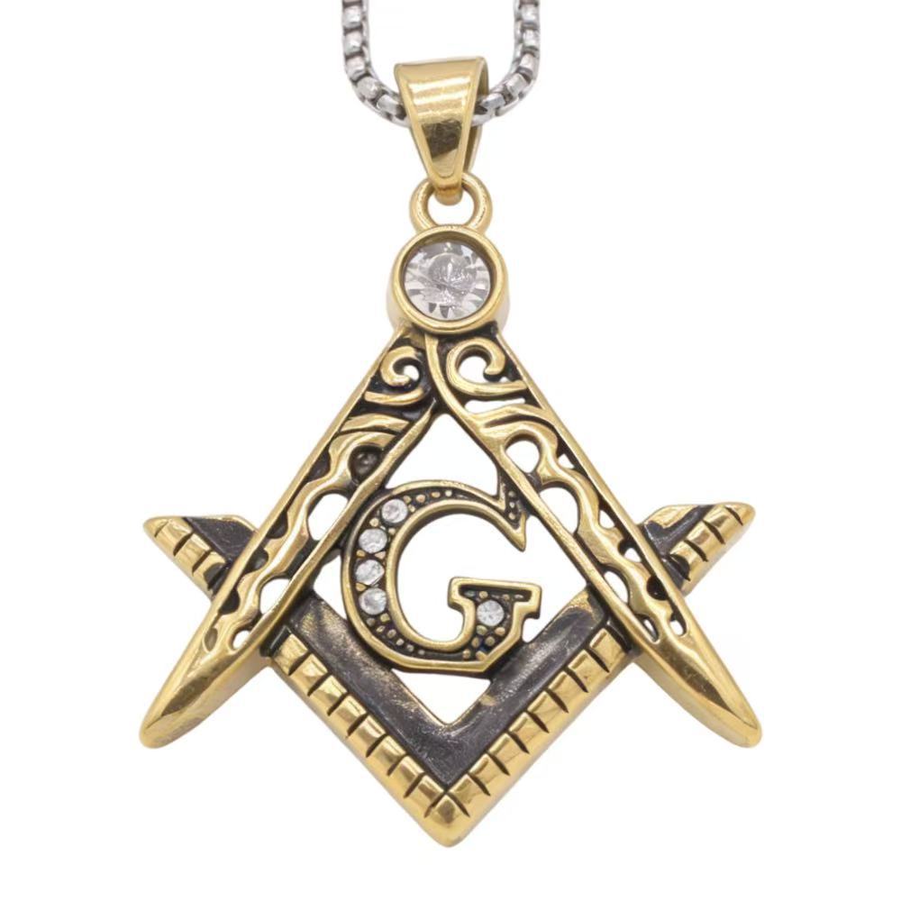 Hip Hop Jewelry Pendant Titanium Steel With Inlaid Zircon And Protection Symbol For Unisex Fans Planderful